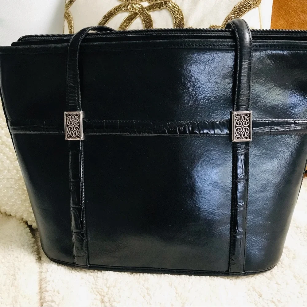 BRIGHTON GENUINE LEATHER STRUCTURED SHOULDER BAG - Picture 3 of 9